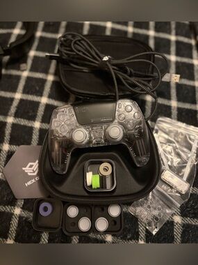 HEXGAMING PHANTOM Controller with Case , Charging Cable & Joysticks Aiming Rings